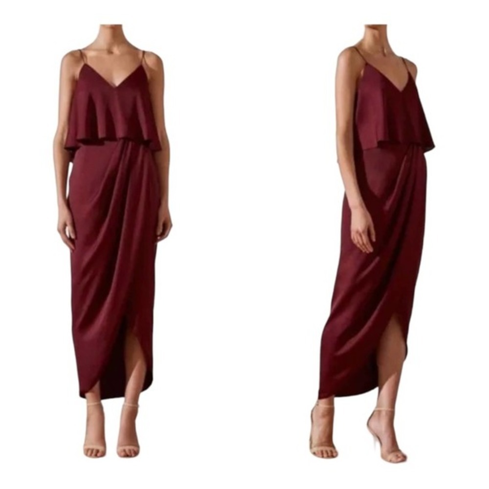 Shona Joy Luxe Cocktail Frill Blouson Maxi‎ Dress